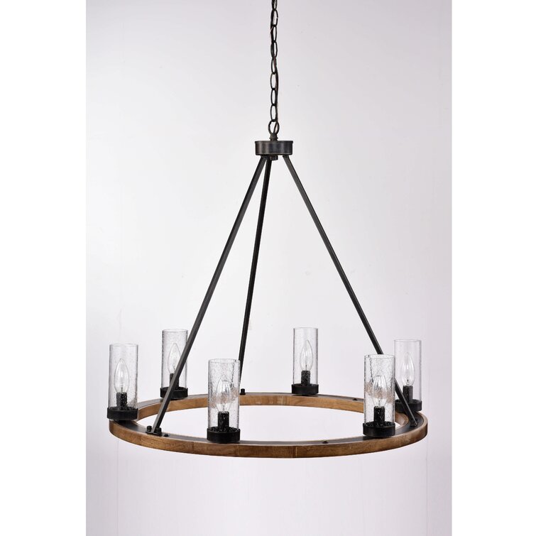 Gracie Oaks Inga 6 Light Unique Wagon Wheel Chandelier Reviews